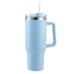 Stainless Steel Insulated Coffee Thermos with Handle and Straw - The Piety Shop