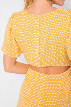 Yellow V-neck Open Back Mini Chic Sundress /4-2-1 - The Piety Shop