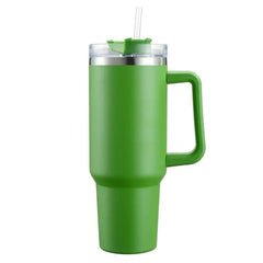 Stainless Steel Insulated Coffee Thermos with Handle and Straw - The Piety Shop