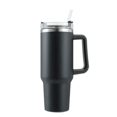 Stainless Steel Insulated Coffee Thermos with Handle and Straw - The Piety Shop