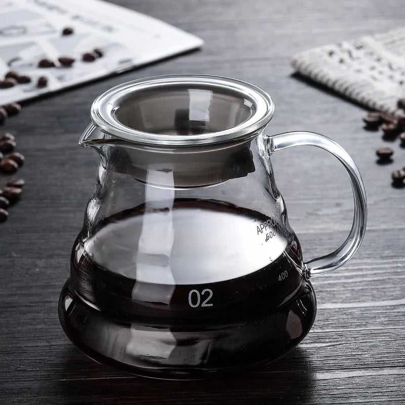 Wooden Holders Drip Coffee Glass and Pot Set - The Piety Shop