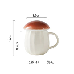 Cute Mushroom Cup With Lid Ceramics Coffee Mug - The Piety Shop