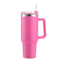 Stainless Steel Insulated Coffee Thermos with Handle and Straw - The Piety Shop