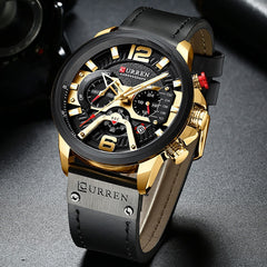 Military Leather Chronograph Wristwatch - The Piety Shop