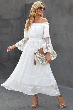 Boho Off-Shoulder Lace Sundress - The Piety Shop