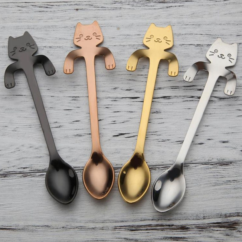 STAINLESS STEEL CAT TEASPOONS - The Piety Shop