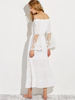 Boho Off-Shoulder Lace Sundress - The Piety Shop