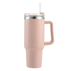 Stainless Steel Insulated Coffee Thermos with Handle and Straw - The Piety Shop