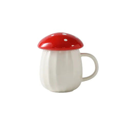 Cute Mushroom Cup With Lid Ceramics Coffee Mug - The Piety Shop